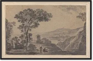 Art Remedy Italianate Landscape Composition Canvas Vintage Landscape Art, Black Frame, 15" x 10"