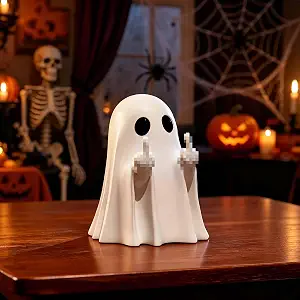 Titlees Spooky Cute Resin Ghost Figurine, Halloween Ghost Statue Ornament