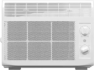 GE Window Air Conditioner 5,000 BTU AC Unit for Small Spaces up to 150 sq ft with Manual Controls & 2 Cooling Modes, Easy Install Kit, White