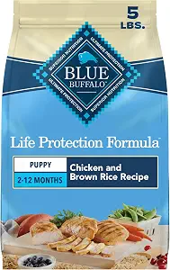 Blue Buffalo Life Protection Formula Chicken & Brown Rice Puppy Dry Dog Food with DHA & ARA, Supports Immunity with Antioxidant-Rich LifeSource Bits, Promotes Healthy Muscles & Strong Bones, 5 lbs.