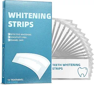 14 Day Teeth Whitening Strips Kit,28 Strips (14 Treatments),Non-Slip Enamel-Safe Strips for Whiter Teeth (1 Count (Pack of 14))