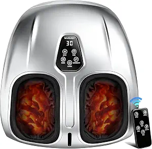 Foot Massager with Heat and Compression 2026 Upgraded Shiatsu Style | Comfortable Combination of Heat, Kneading, Vibration & Compression,for Plantar Fasciitis & Neuropathy
