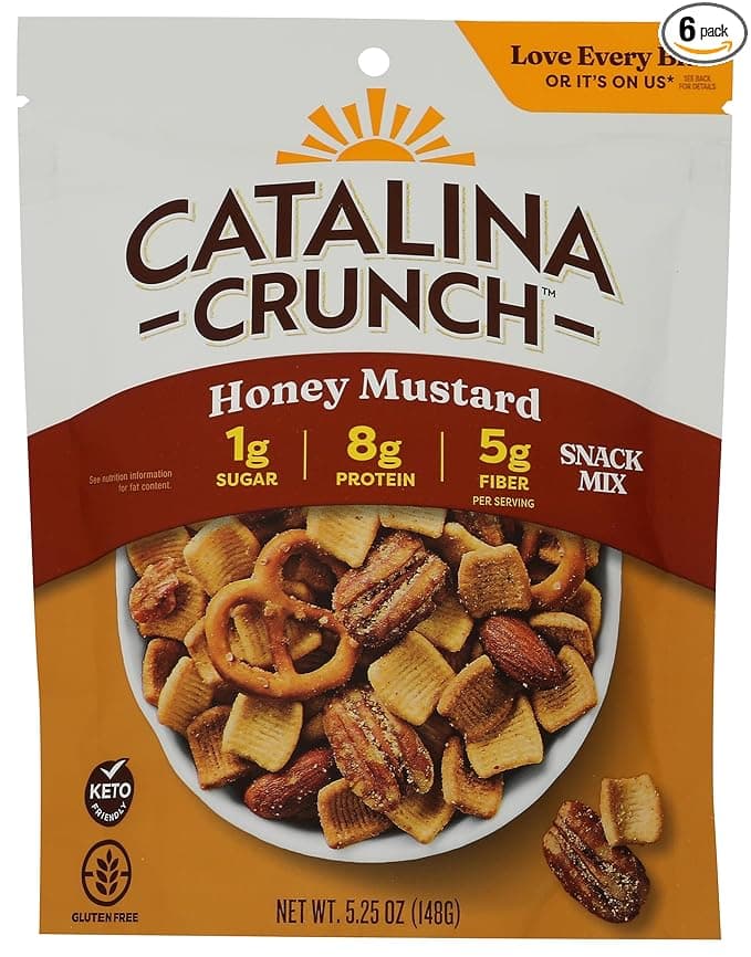 Catalina Crunch Snack Mix, Honey Mustard, Kosher, Keto Friendly, Gluten Free, 5.25 Ounce (Pack of 6)