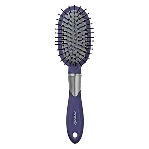 Conair Totally Smooth Mini Hair Brush, Soft-Touch Handle, Ball-Tipped Bristles for Detangling Wet or Dry Hair, Color May Vary