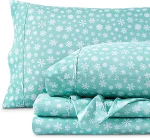 Bare Home Printed Sheet Set - 1800 Ultra-Soft (Twin, Snowdrift)