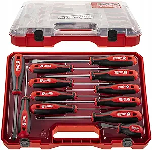 Milwaukee Set of 12 Tri-Lobe Screwdrivers 4932472003,Red
