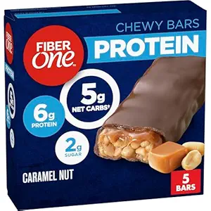 Fiber One Chewy Protein Bars, Caramel Nut, Protein Snacks, 1.17 oz, 5 ct