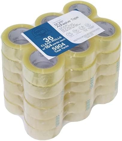 Clear Packing Tape, 36 Rolls Heavy Duty Packaging Tape for Shipping Packaging Moving Sealing, Thicker Clear Packing Tape, 1.88 inches Wide, 164 Yards Per Roll, 5904 Total Yards