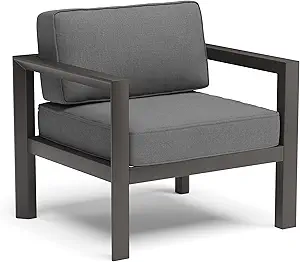 Homestyles Grayton Outdoor Aluminum Lounge Chair, Gray