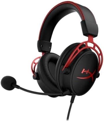HyperX Cloud Alpha - Gaming Headset, Dual Chamber Drivers, Legendary Comfort, Aluminum Frame, Detachable Microphone, Works on PC, PS4, PS5, Xbox One, Xbox Series X|S, Nintendo Switch and Mobile – Red