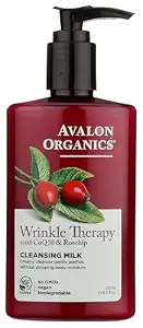 Avalon Organics Cleansing Milk, Wrinkle Therapy with CoQ10 & Rosehip, 8.5 Oz