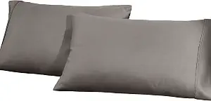 Superior Cotton-Blend 2-Piece Solid Pillowcases - King, Grey
