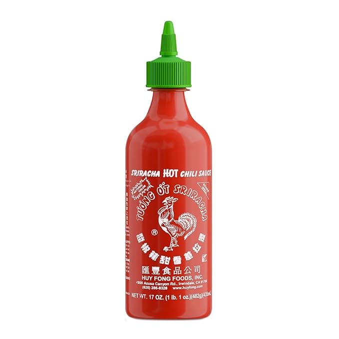 The Original Huy Fong Sriracha, 17 OZ Rooster Sriracha Chili Sauce, Spicy Flavor Hot Sauce W/Chili Pepper， Pack of 12