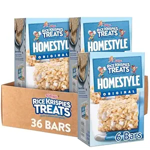 Rice Krispies Treats Homestyle Marshmallow Snack Bars, Kids Snacks, School Lunch, Original (6 Boxes, 36 Bars)