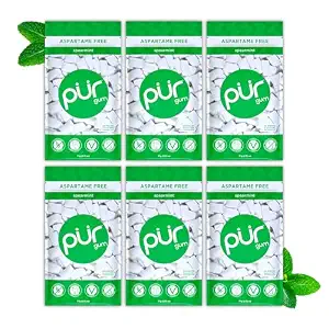 PUR Gum, Spearmint, Xylitol Gum, No Artificial Flavor, 330 Count (6x55)