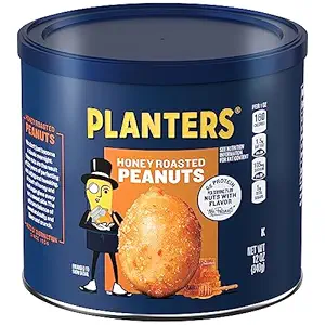 PLANTERS Honey Roasted Peanuts, 12 oz Jar, Planters Honey Roasted Peanuts