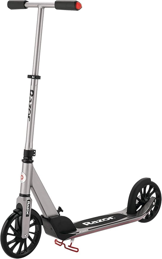 Razor A5 Prime Kick Scooter for Kids Ages 8+ - Extra-Large Deck, 8" Urethane Wheels, Anodized Aluminum Frame, Anti-Rattle Technology, For Riders Up to 220 lbs