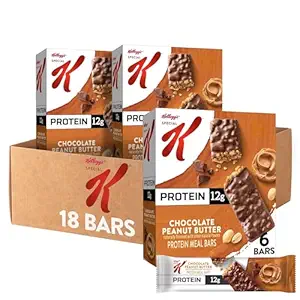 Special K Bar Protein Meal Bars, 12g Protein, Meal Replacement, Chocolate Peanut Butter (3 Boxes)