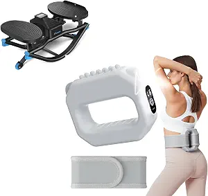 MERACH Vibration Plate & Rocking Stepper, Whole Body Workout Equipment for Women, Vibration Plate with Adjustable Strap, 6-Level Vibration to Sculpt & Tone Abs, Thighs & Arms,Weight Loss (Grey)
