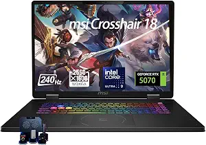 msi Crosshair 18 HX AI Gaming Laptop, RTX 5070, Intel 24-Core Ultra 9 275HX