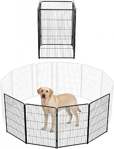 NEWBULIG Dog Playpen for Indoor 40 Inch 4 Panels - Portable Heavy Duty Metal Pet Exercise Pen, Foldable Small Medium Large Dog Puppy Playpen Fence for Outdoor RV, Camping, Yard, Garden