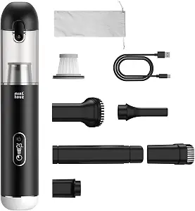 Minthouz Car Vacuum Portable Cordless - 20000PA High Power Handheld Vacuum with LED Display, 2.5H Fast Charging Up to 45 Mins of Runtime, Hand Vac Cordless Rechargeable for Car Home Corner Cabinet
