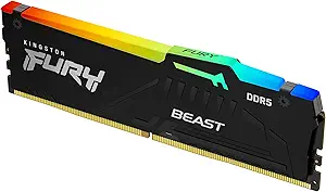Kingston Fury Beast RGB 16GB 6000MT/s DDR5 CL36 Desktop Memory | AMD Expo | Single Module | KF560C36BBE2A-16