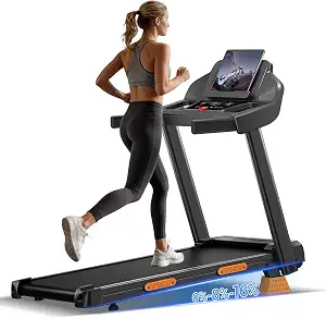 16% Treadmills for Home, Foldable Treadmill with Incline, Portable Treadmill with Three Screen, 12 Preset Programs, 400LBS