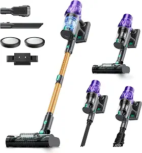 Cordless Vacuum Cleaner, 560W/50KPA/70Mins Vacuum Cleaners for Home with Auto Dust Detection/LED Touch Display, Stick Vacuum Cordless Rechargeable, Pet Vacuum for Pet Hair,Hardwood Floor,Carpet