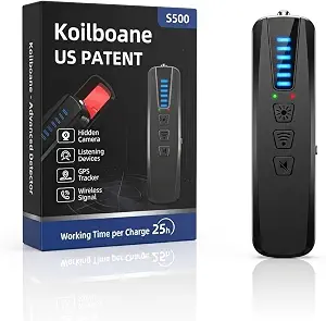 6-in-1 Hidden Camera Detector, Anti-Spy Camera Finder, RF Signal & WiFi Scanner, Hidden Devices Detector GPS Trackers Detector, Portable Privacy Pen Scanner for Hotels, Car, Office, Travel (Black)