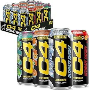 C4 Ultimate Energy Drink with Zero Sugar, 300mg Caffeine, 16oz Pack of 12 | Ultimate variety pack with 300mg caffeine, TeaCrine & Dynamine for ultimate energy, focus and performance.