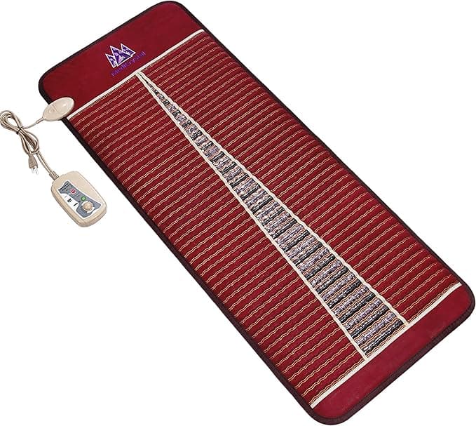 MediCrystal Far Infrared Heat Mat - Midsize 59"x24" - Purple Amethyst &amp; Black Tourmaline - Natural Crystals - Negative Ions - Adjustable Deep FIR Heating 86°-158°F (30°-70°C) - Original Manufacturer