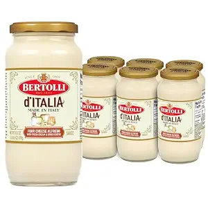 Bertolli d'Italia Four Cheese Alfredo Sauce, Italian Spaghetti Sauce, 16.9 oz (Pack of 6)
