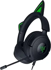 Razer Kraken Kitty V3 X Wired Gaming Headset, Kitty Ears, Black | HyperClear Cardioid Mic, 40 mm Drivers, 7.1 Surround Sound, Comfy Ear Cushions, Cross-Platform via 3.5mm PC, PS5, Xbox
