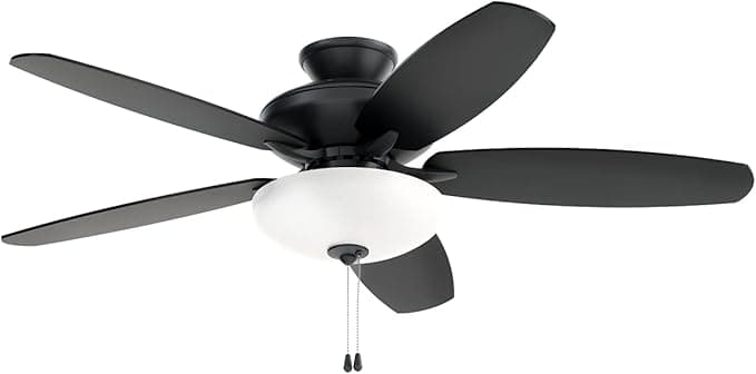 52 Inch Renew Select led Beiling Fan in Satin Black, for Kitchen, Living Room, Bedroom, Study and Den, (52" x 52" x 17.5") 330161SBK