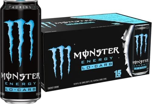 Monster Energy, Lo-Carb Monster, Low Carb Energy Drink, 16 Ounce | Pack of 15