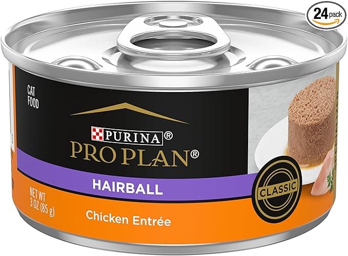 Purina Pro Plan Hairball Control Cat Food Wet Pate, Hairball Chicken Entree - (Pack of 24) 3 oz. Cans