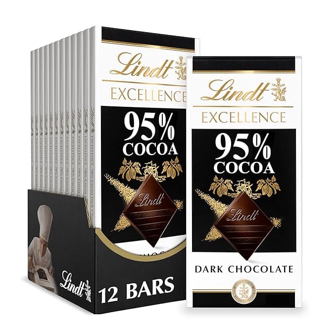 Lindt EXCELLENCE 95% Cocoa Dark Chocolate Bar, Dark Chocolate Candy, 2.8 oz. (12 Pack)