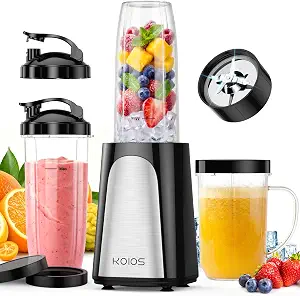 KOIOS 1000W Smoothie Blender, 15-in-1 Single Serve Set, Press-Twist Design