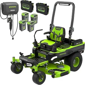 Greenworks 60V 60" MaximusZ Zero Turn Riding Lawn Mower, (2) 20.0Ah + (4) 8.0Ah Batteries and 1.5kW Fast Charger