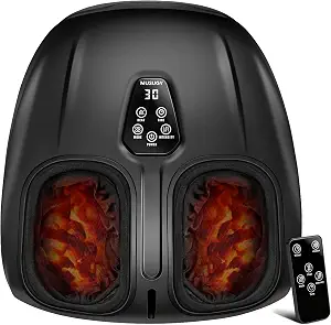 Foot Massager with Heat and Compression 2026 Upgraded Shiatsu Style | Comfortable Combination of Heat, Kneading, Vibration & Compression,for Plantar Fasciitis & Neuropathy