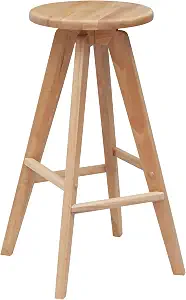 JONATHAN Y Ceren 30.5" Round Solid Wood Backless Bar Stool, Natural