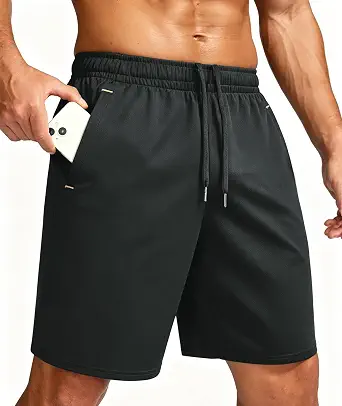 Little Beauty Mens Gym Athletic Shorts with Pockets 9" Fast Dry Basketball Workout Running Shorts Lightweight