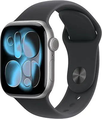 Apple Watch Series 11 [GPS 42mm] Smartwatch with Space Gray Aluminum Case with Black Sport Band - S/M. Sleep Score, Fitness Tracker, Health Monitoring, Always-On Display, Water Resistant