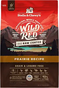 Stella & Chewy's Wild Red Dry Dog Food Raw Coated High Protein Grain & Legume Free Prairie Recipe, 21 lb. Bag