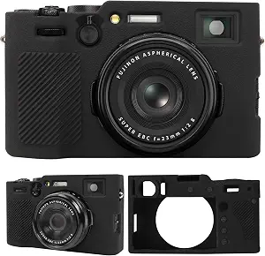Camera Case for Fujifilm X100VI Digital Camera, Custom Designed for Fujifilm X100VI Camera, Soft Silicone Protective Cover, Rubber Soft Camera Case, Black