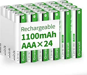 Granicell 24-Pack NiMH Rechargeable AAA Batteries