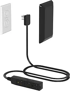 Flat Plug Power Strip Wall Outlet, 3 AC Outlets, Ultra Thin Extension Cord, Multi Socket Extender for Home Office, Dorm Room Essentials for Girls and Boys (Black 3ft)