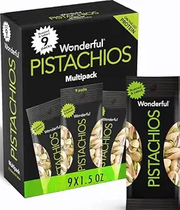 Wonderful Pistachios In Shell, Roasted & Salted Nuts, 1.5 Ounce Bag (Pack of 9), Protein Snacks, On-the-Go, Individually Wrapped Healthy Snacks for Adults