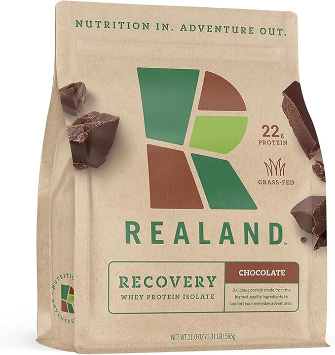 Whey Protein Isolate - Grass-Fed Protein Powder for Recovery - 22g of Protein - 17 Servings (One Size, Chocolate)